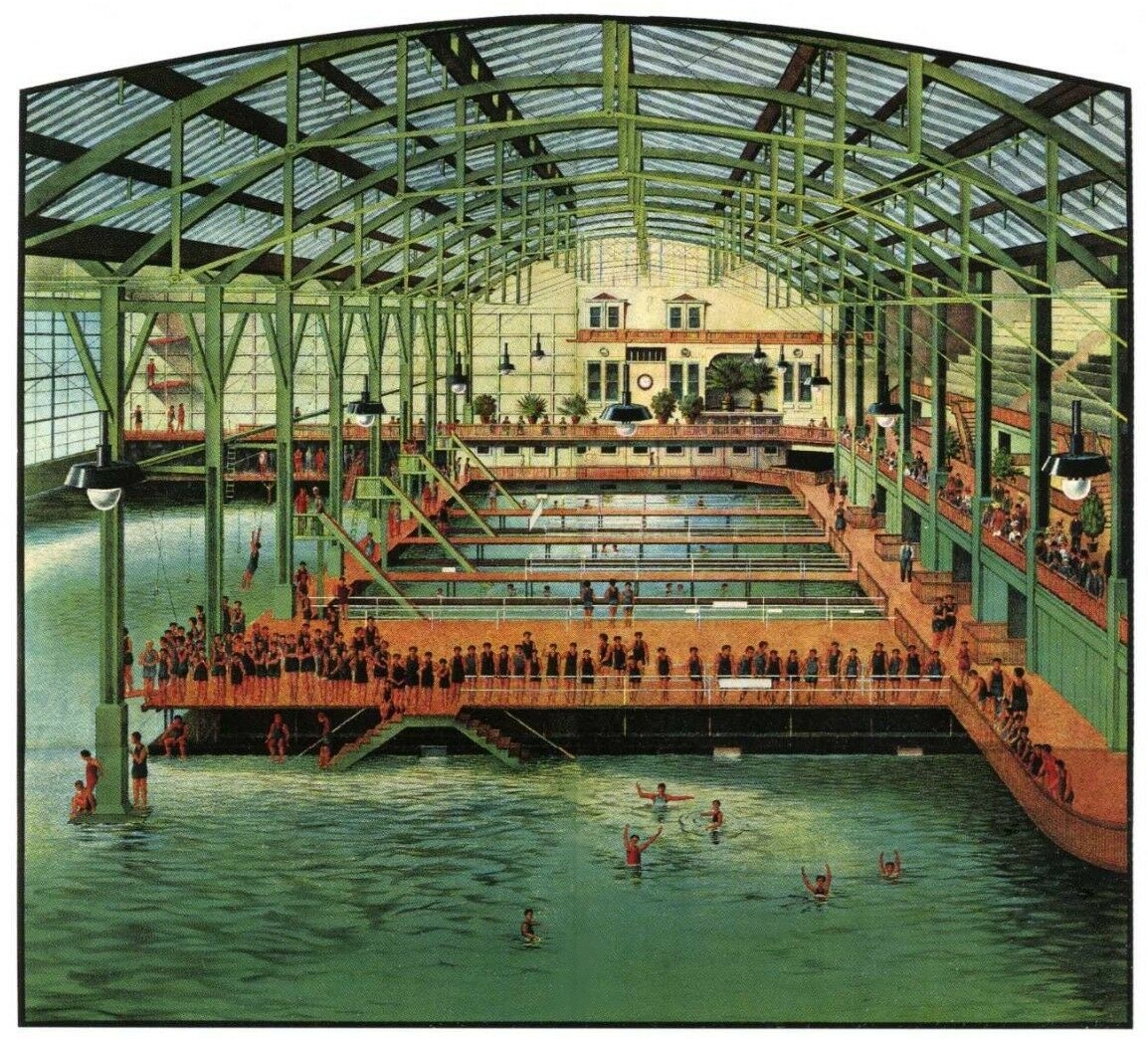 A painting of Sutro Baths.