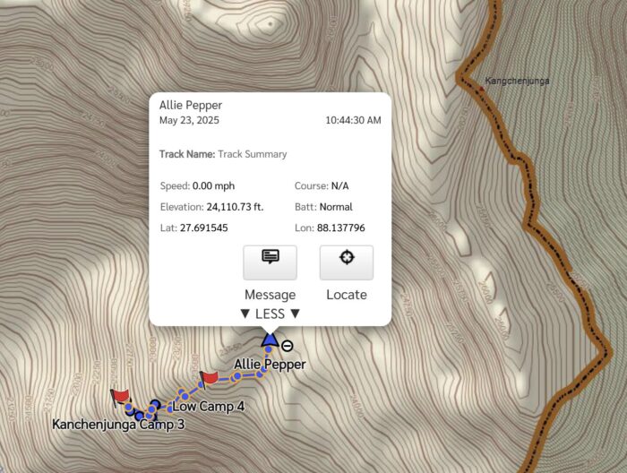 Alli Pepper's tracker on May 23