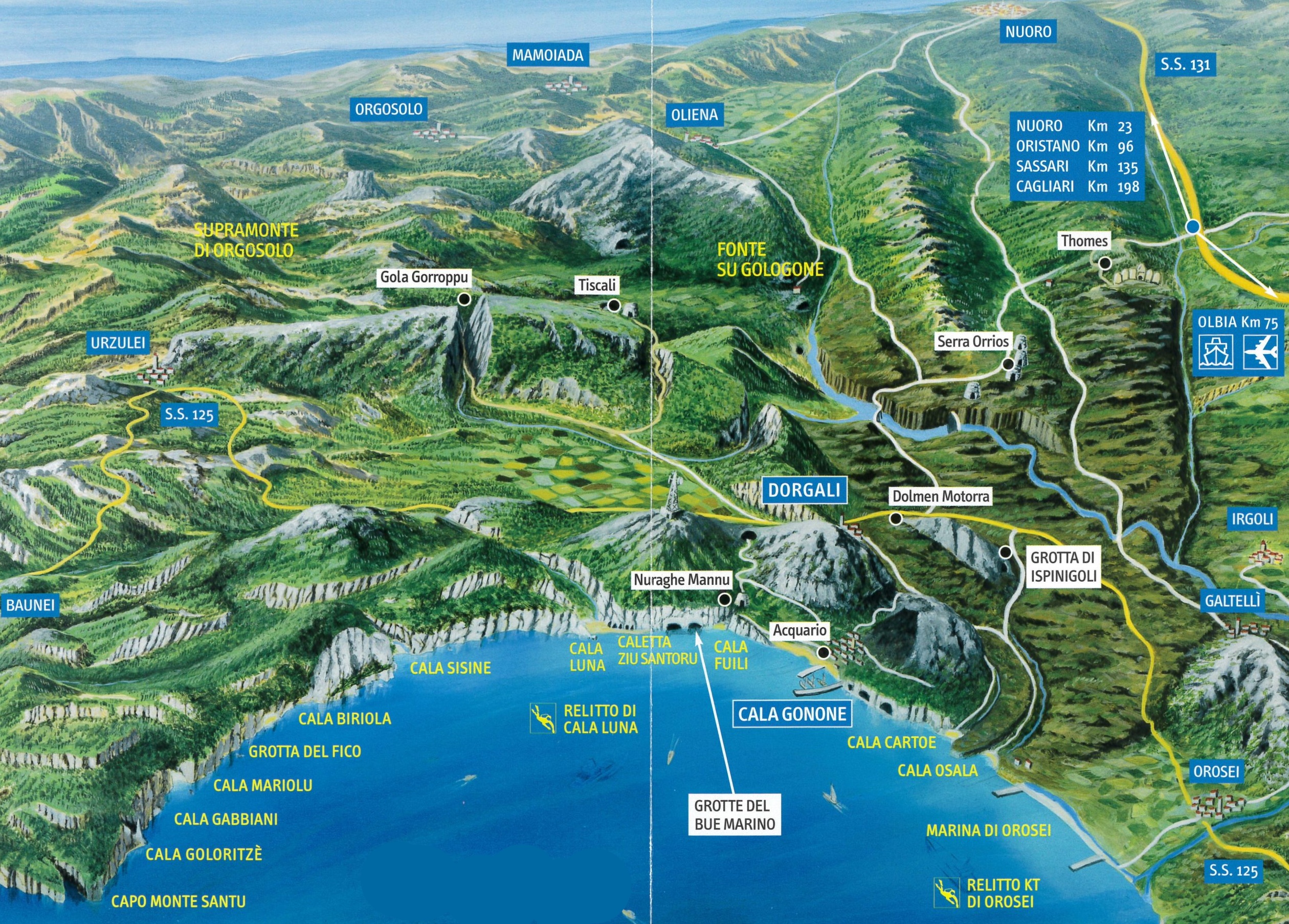 Gulf of Orosei map