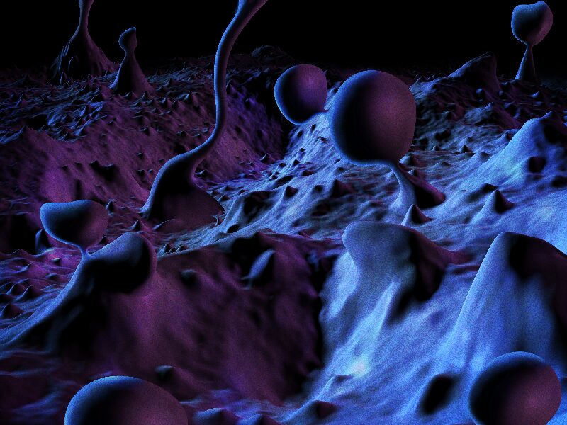 A computer generated graphic of a foamy surface.