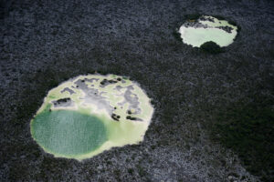 Two blue holes.