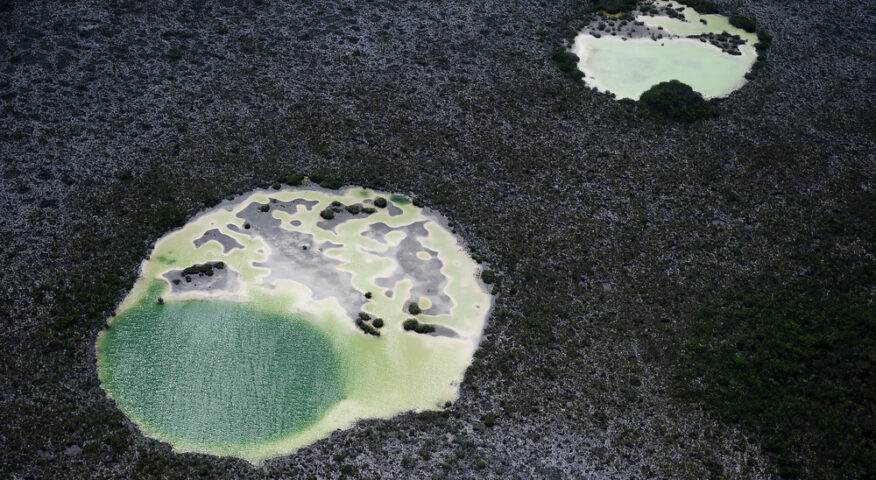Two blue holes.