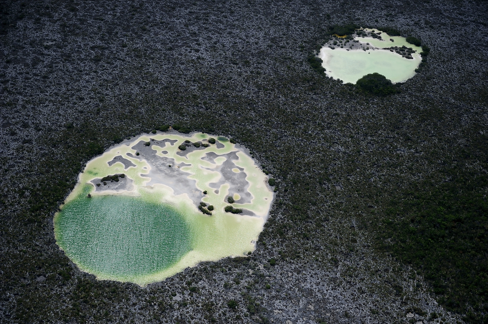 Two blue holes.