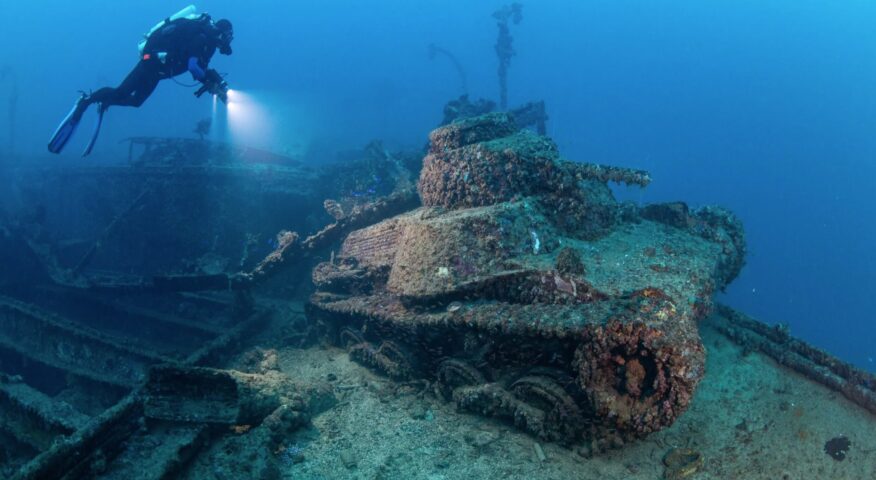 The San Francisco Maru shipwreck in Chuuk Lagoon.