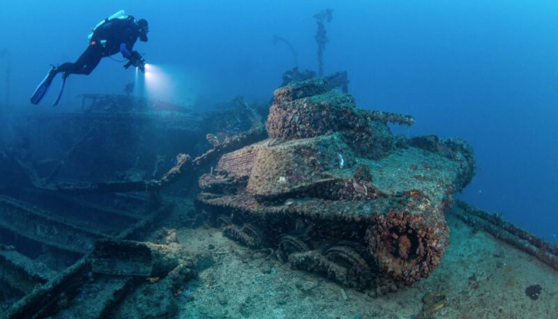 The San Francisco Maru shipwreck in Chuuk Lagoon.
