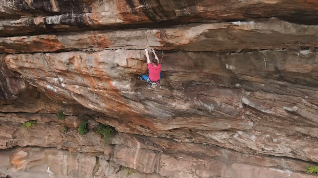 A man rock climbing