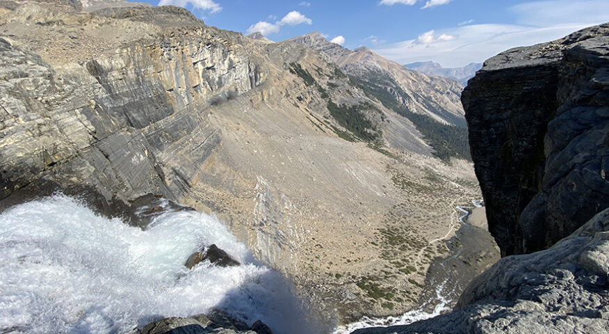 beginning of Bow Glacier Falls