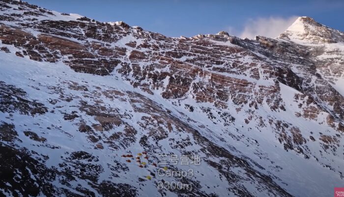 Camp 3 on the north side route of Everest.