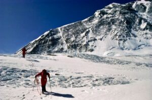 Peter Boardman and Joe Tasker leaving Advanced Base Camp on the final climb in 1982.
