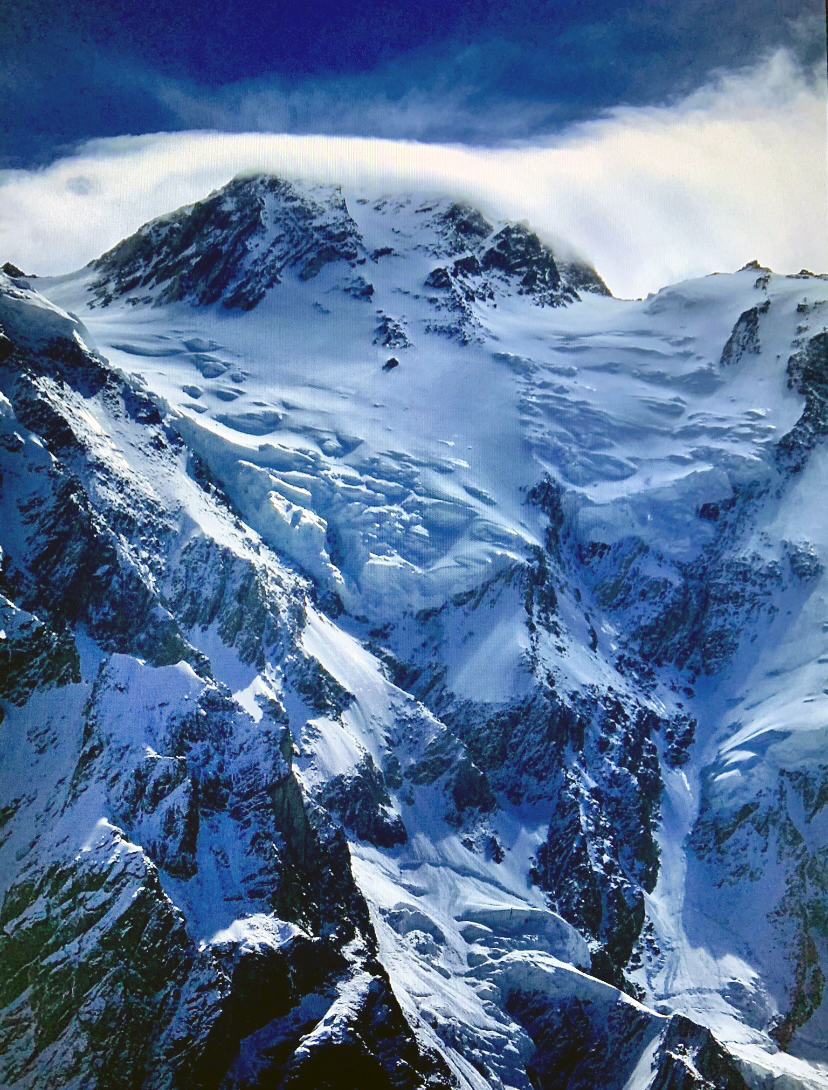 blue glaciated mountain face