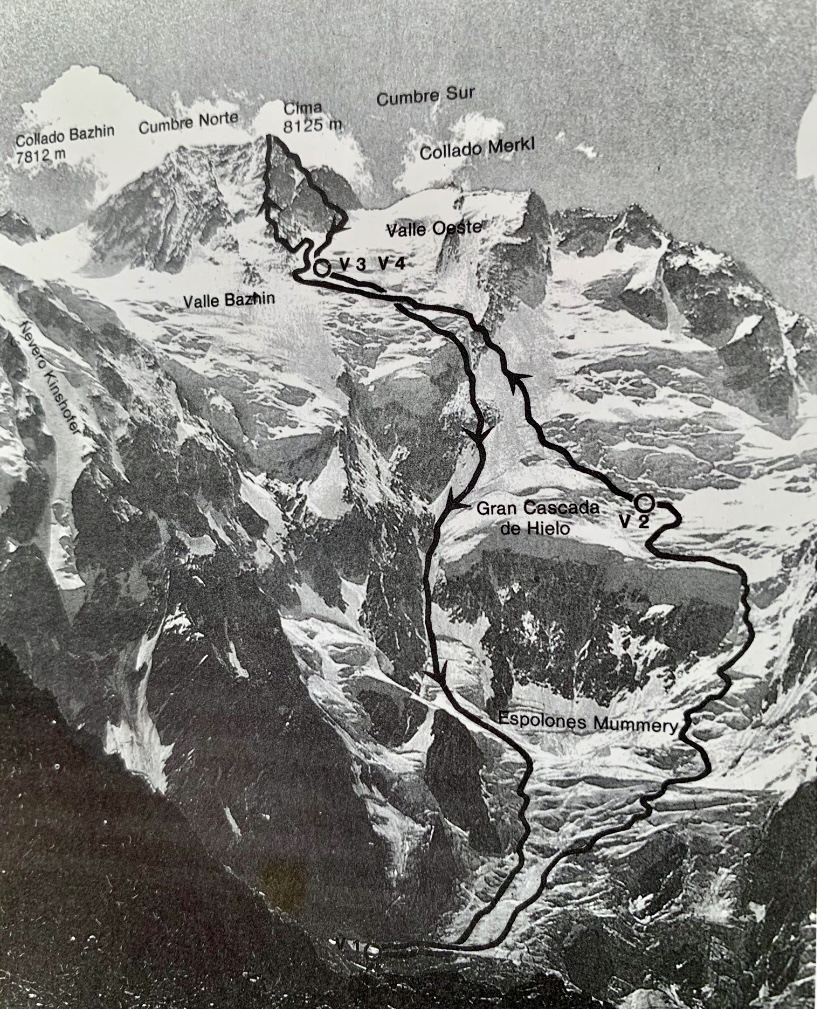 Messner's route in 1978.