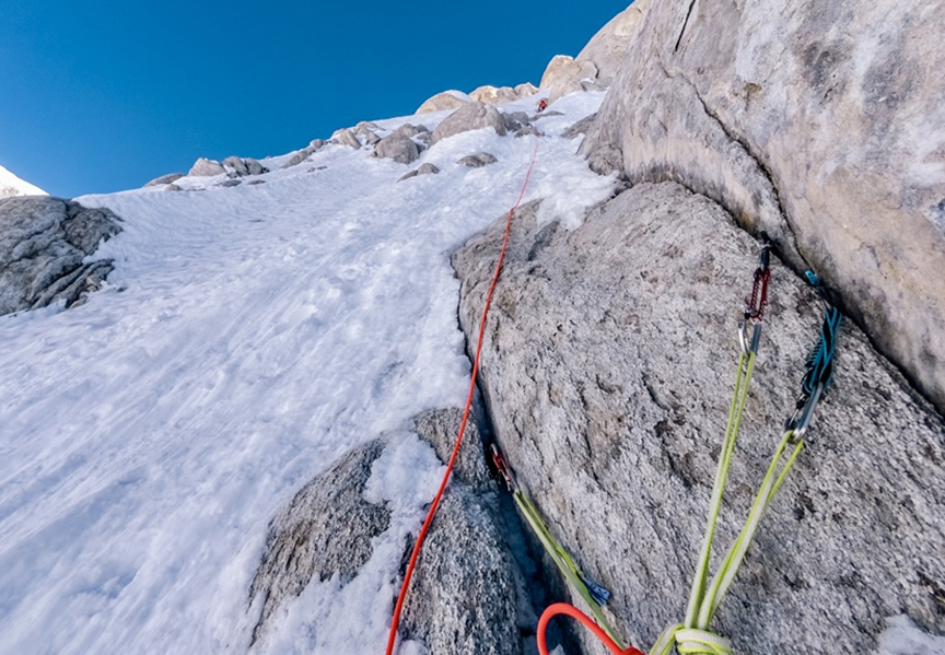 anchor on snow/rock slope