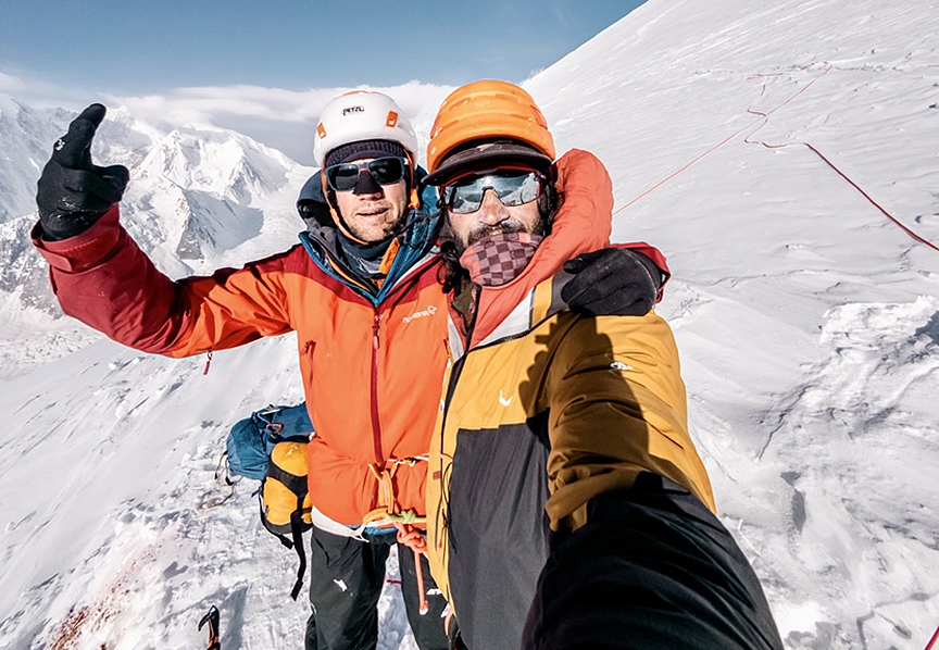 two climbers selfie