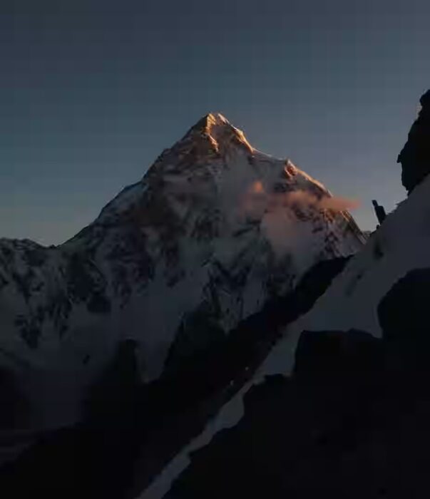 K2 in a very dim light before sunrise.