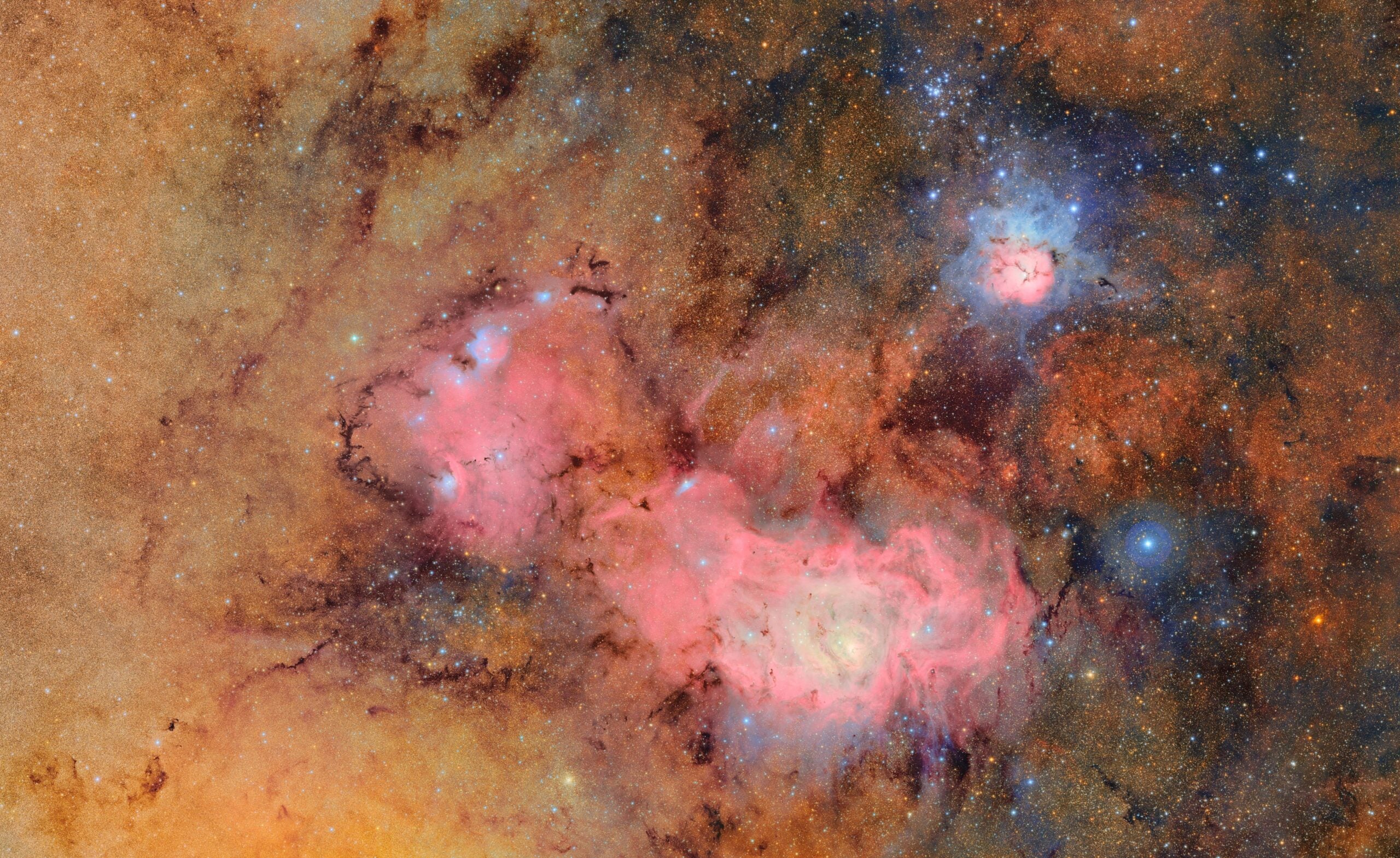 Nebulae in space.