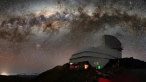 A telescope on a mountain.