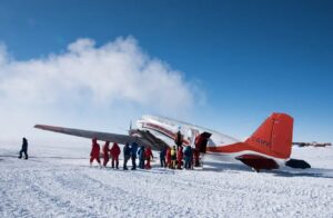 Arriving in Antarctica.