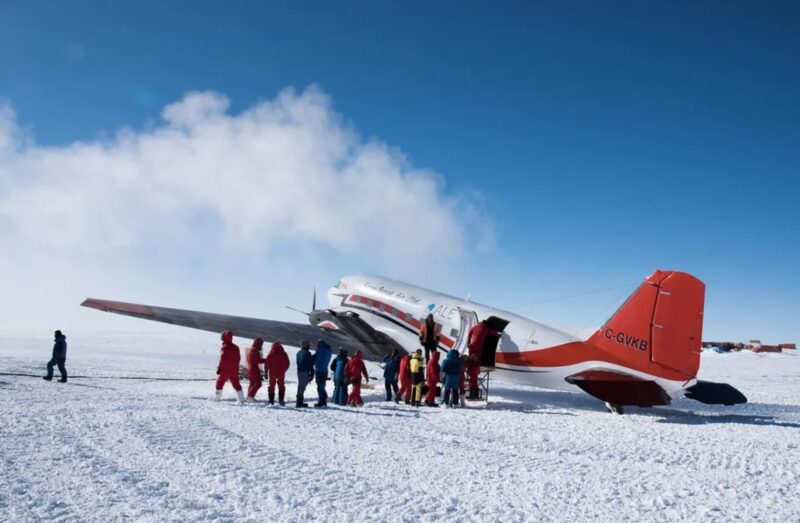 Arriving in Antarctica.