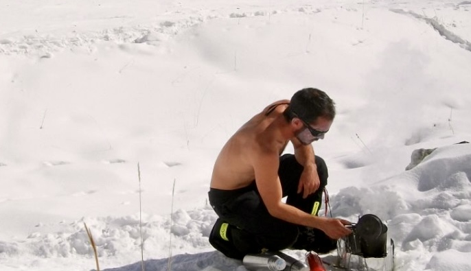 Joel Wischnewski at the Base Camp of Nanga Parbat.