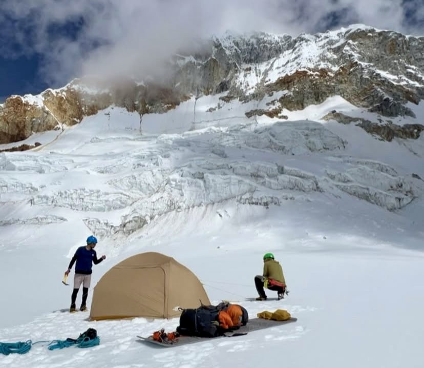 Mojica and Chinchay at their Huandoy Base Camp.
