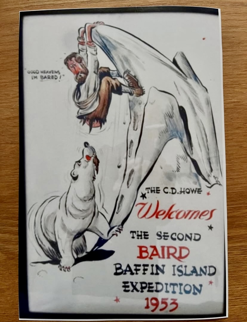 A funny picture shared by Niall McCann on the 1953 Baffin Island expedition, led by his grandfather Pat Baird.