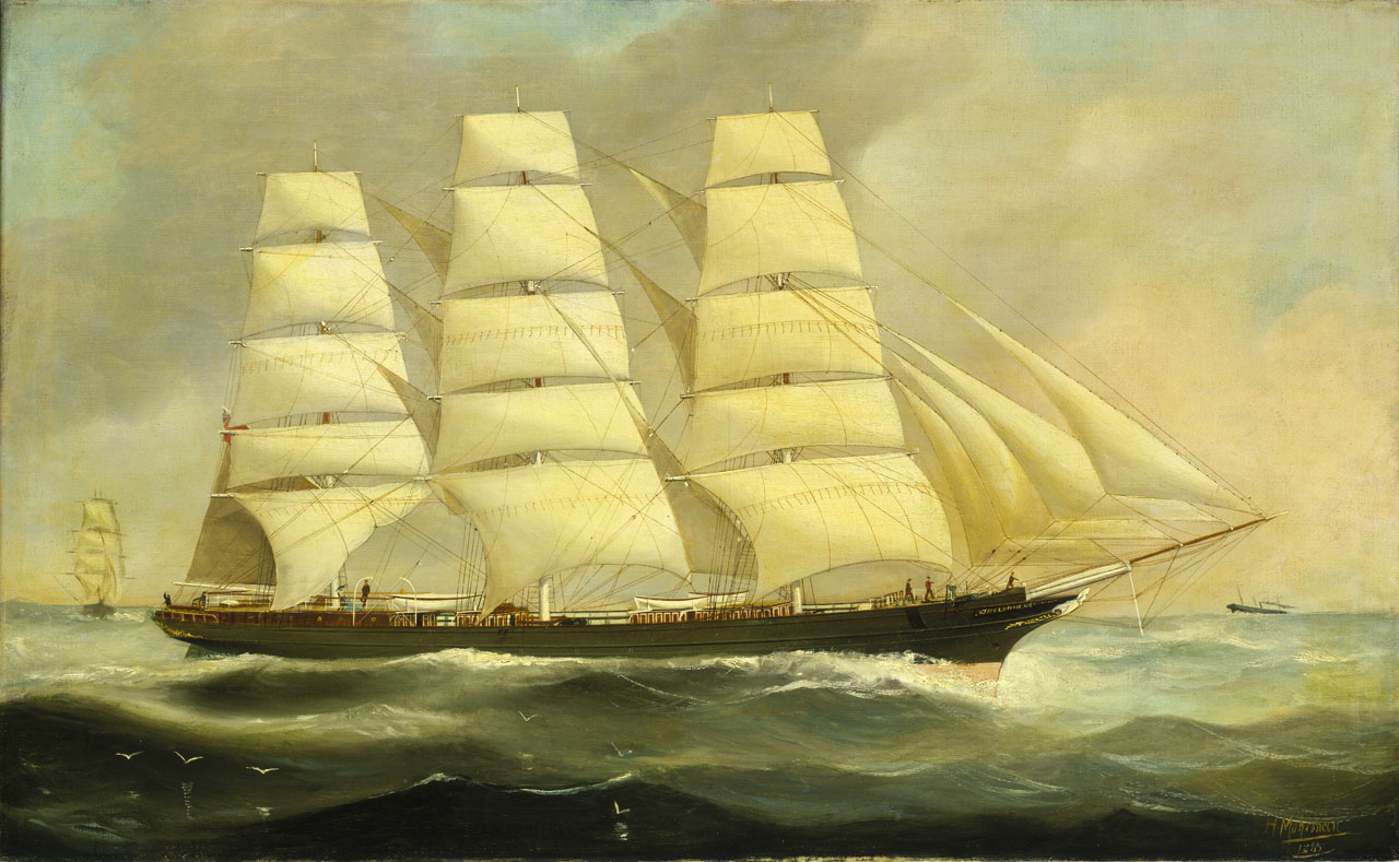 A clipper ship from the late 19th century
