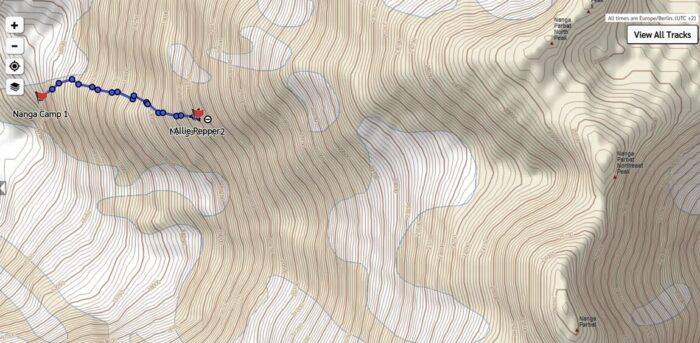 track on a google map of Nanga Parbat