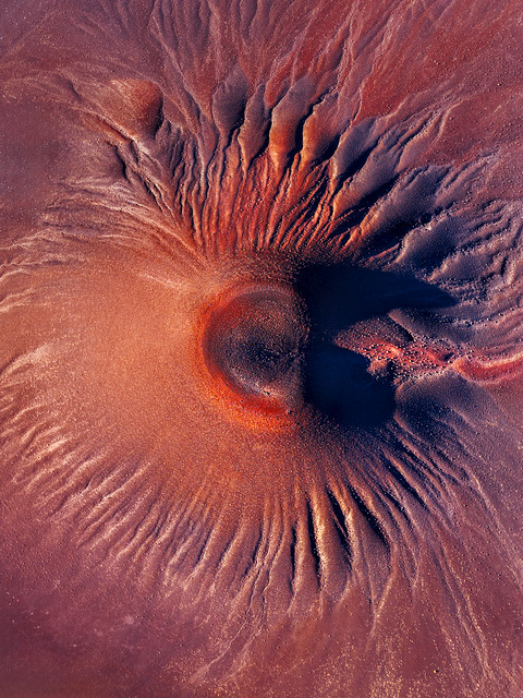 A volcano from above.