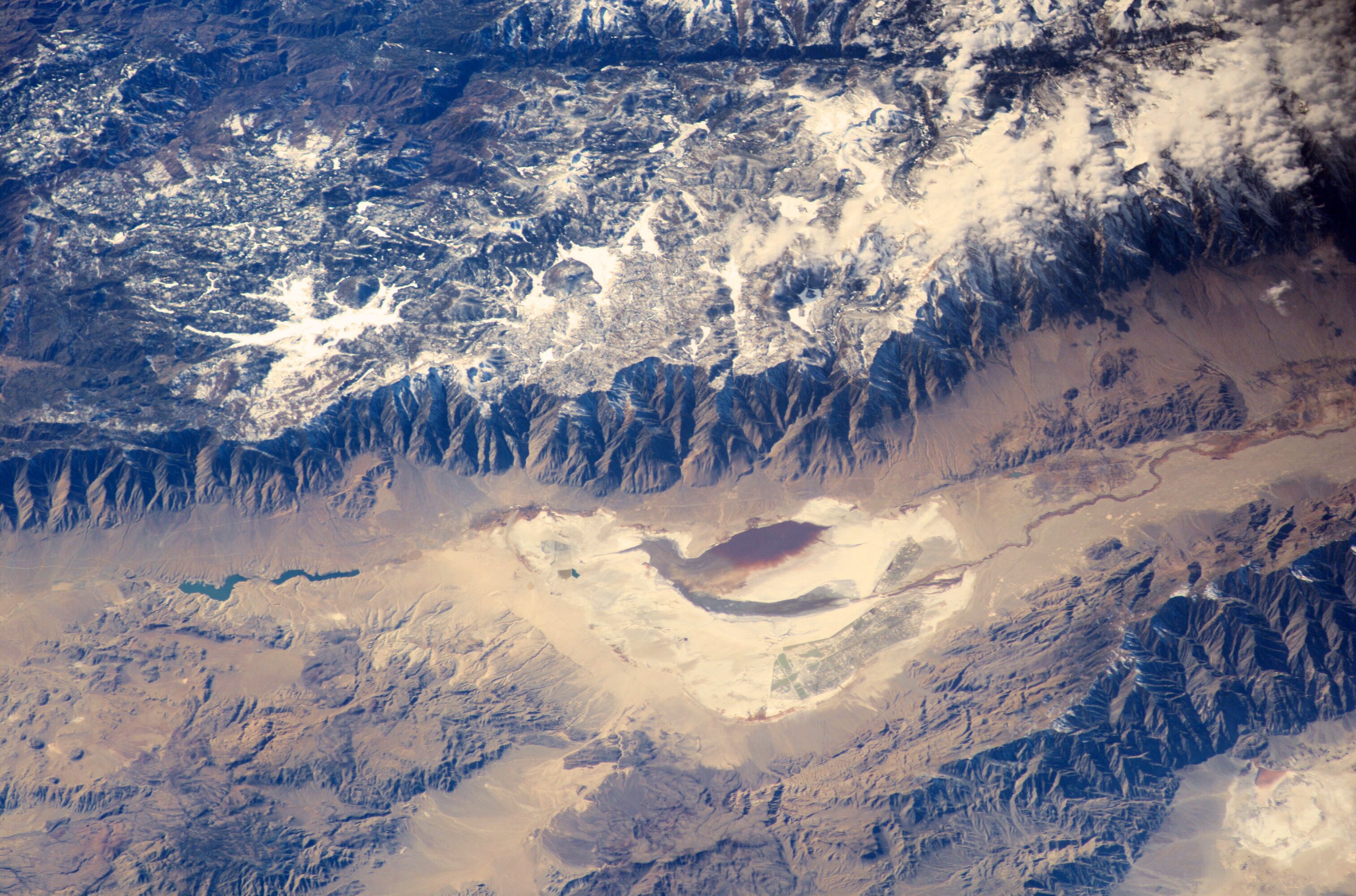 An aerial photograph of mountains.