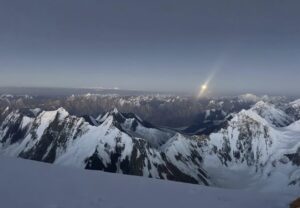 The full moon rises above the Karakoram