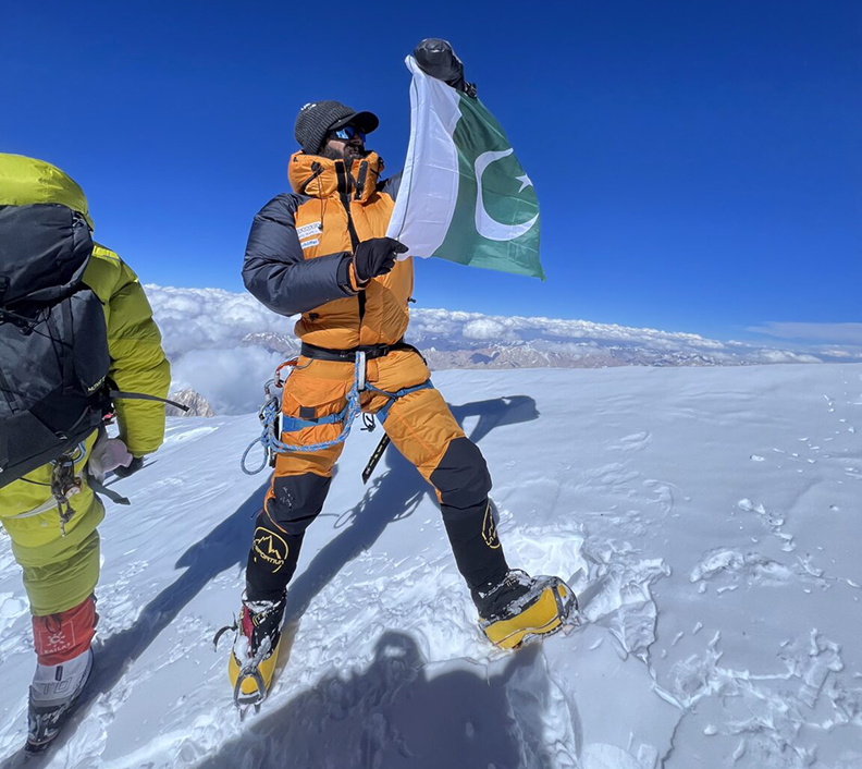 Sohail Sakhi on the summit of K2