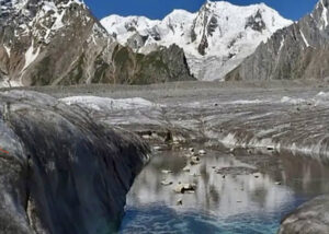 A glacier in Kohistan, Pakistan.