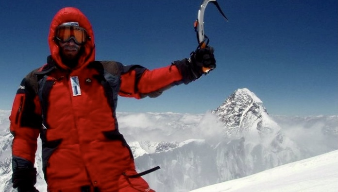 Zdenek Hruby on the summit of Broad Peak.