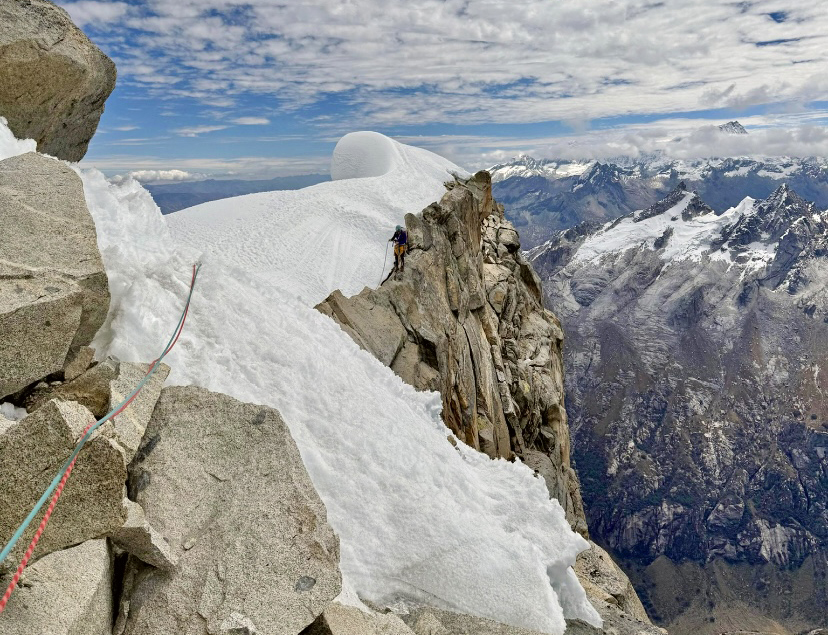 rope on snow and rock