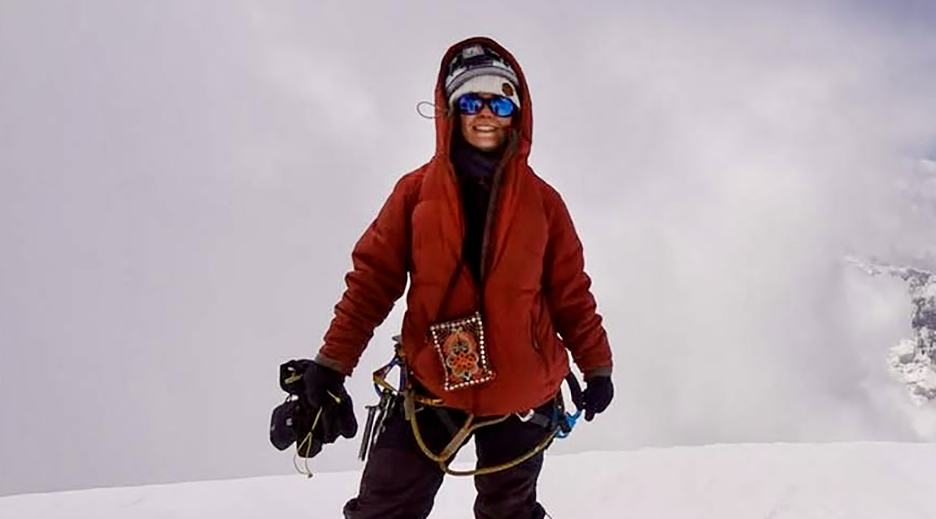 Natalia Nagovitsyna in red jacket.