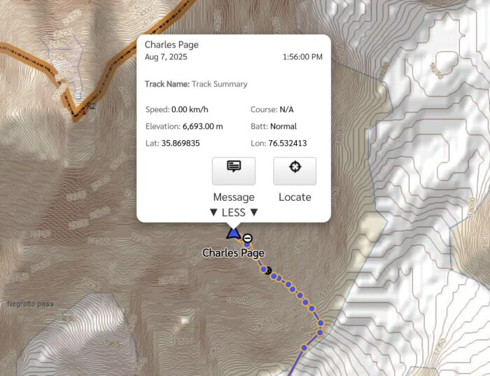 Tracker of Charles Page on K2