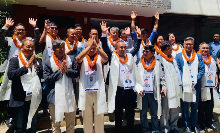 Nepalese entrepreneurs pose for a group