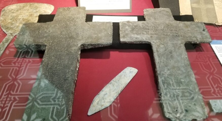 Two crosses and a spear head