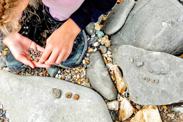 girl fossil collecting