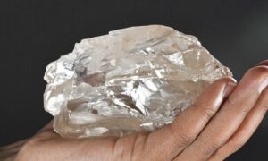 A large uncut diamond