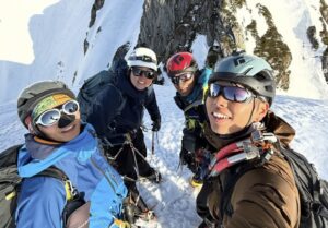 The young members of the 2025 Himalaya Camp expedition during a training climb in the Japanese Alps.