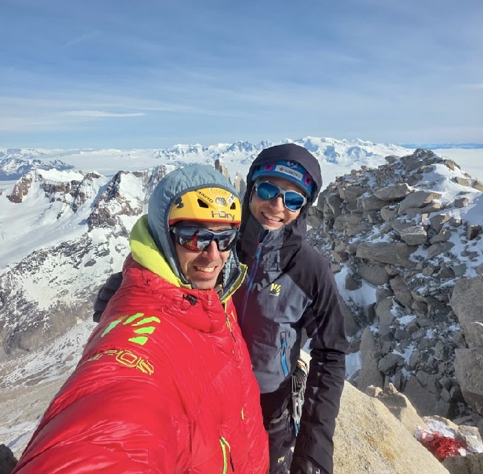 Matteo Della Bordella and Marco Majori on top of Fitz Roy.