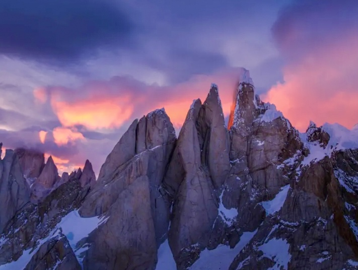 Morning light on the Torres on September 5, 2025, as Haley was heading up Filo Rosso.