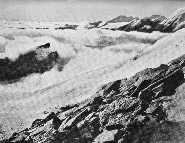 View towards Pauhunri from Camp 1 on Chomiomo. 