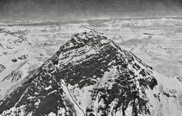 The 1975 route on the Southwest Face of Everest. 