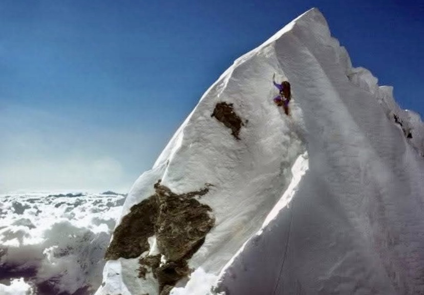 Dougal Haston near the Hillary Step.