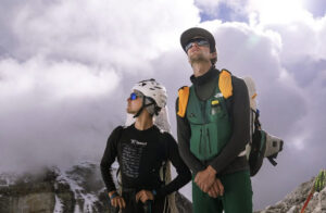 Nicolas Jean (left) and Benjamin Vedrines at the base of Anidesh Chuli.