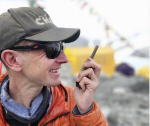 Tyler Andrews at Everest Base Camp.
