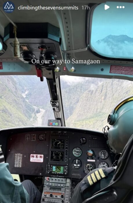 Nepal's fields as seen from the window of a helicopter. 