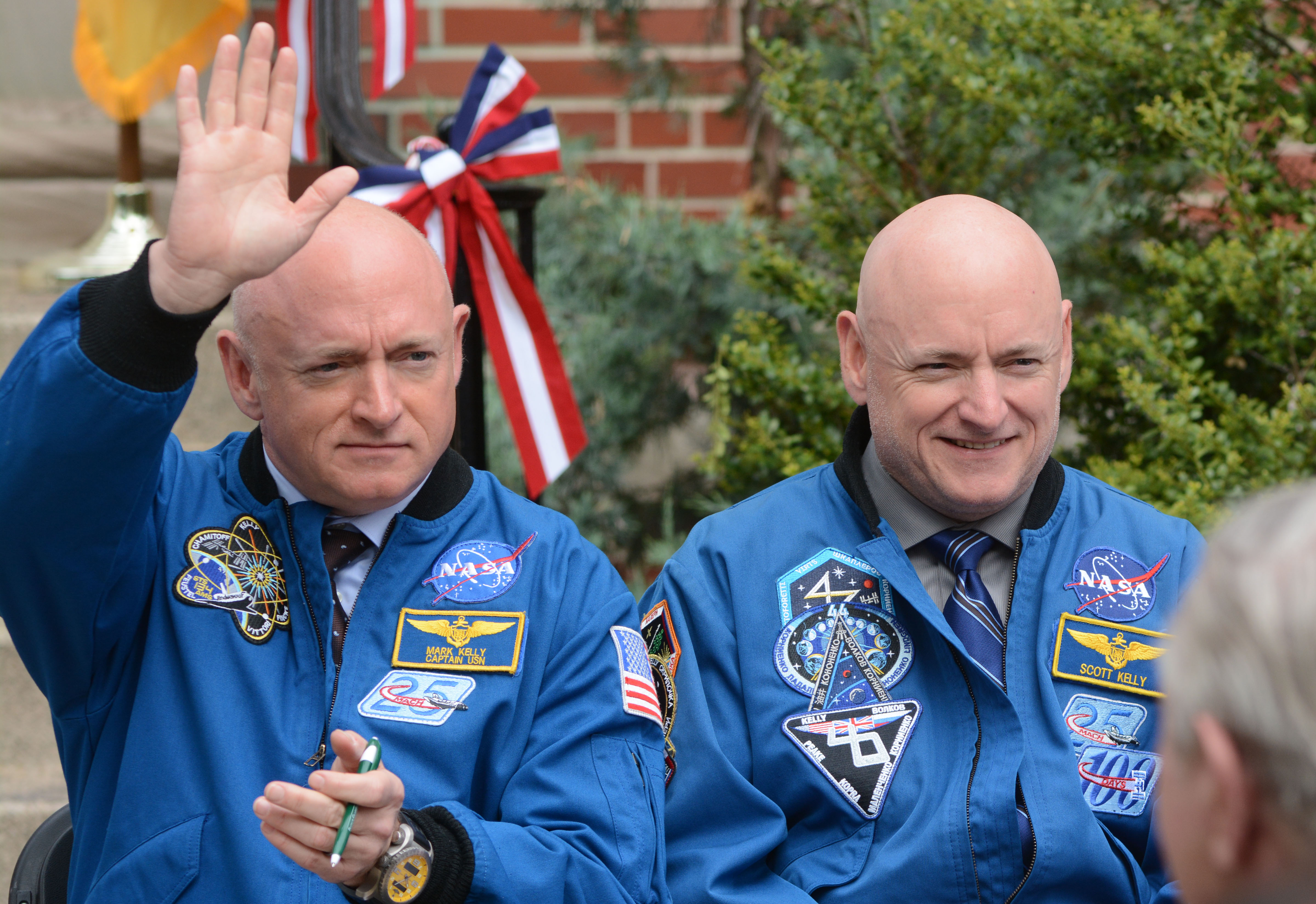 Two identical bald men